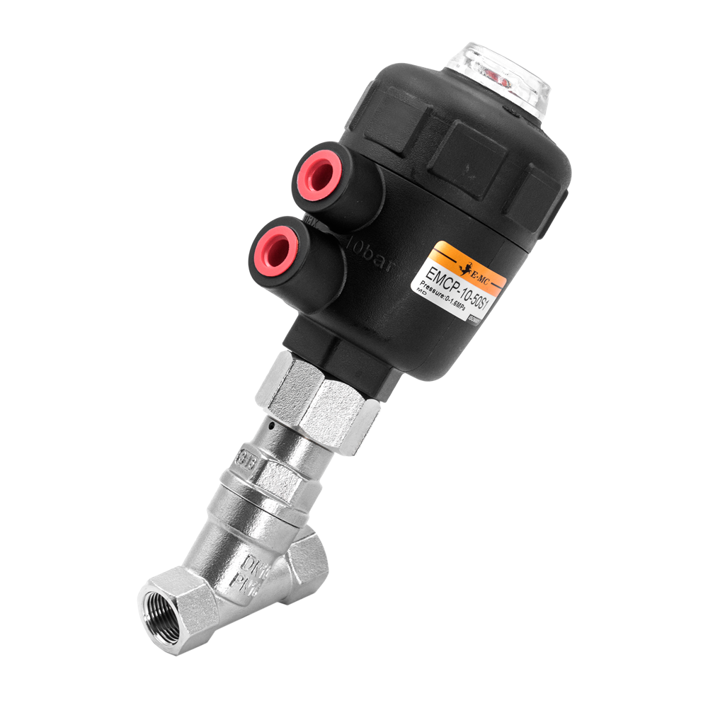 EMCP-40-63S1 Угловой клапан с пневмоуправлением (привод из полимера)